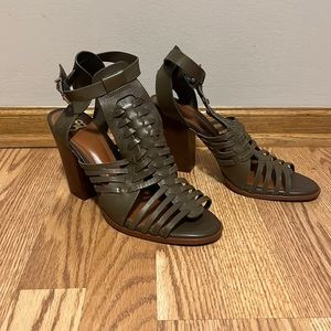 Gianni Bini Heeled Army Green Sandals